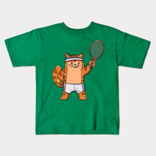 Tennis Cat Kids T-Shirt